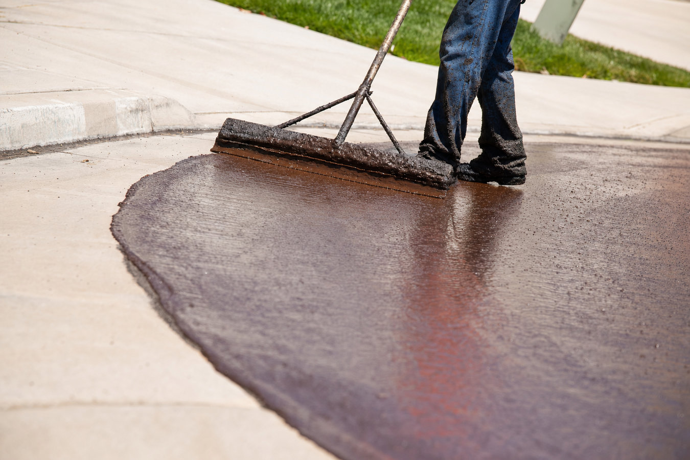 Asphalt sealcoating