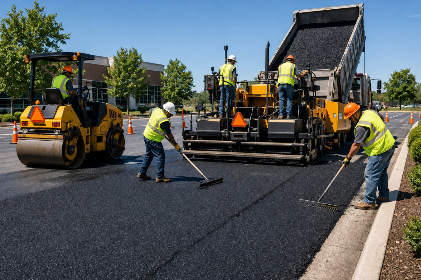 Commercial asphalt paving