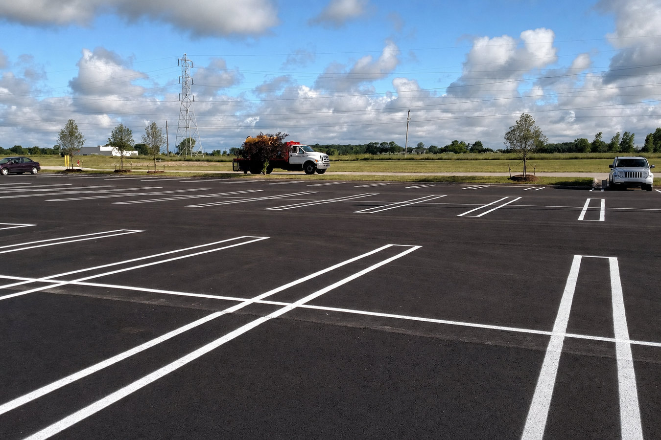 Parking lot striping